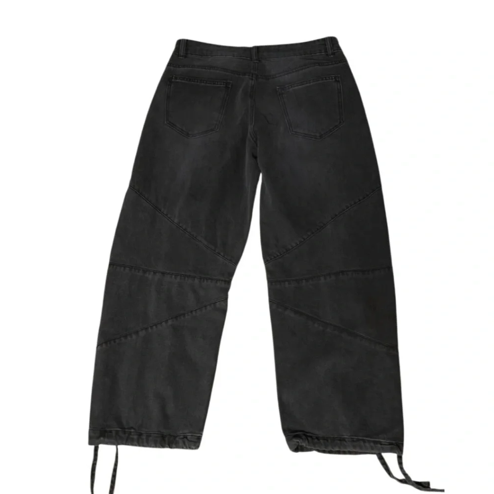 Madden NYC Black Barrel Jeans 10 - Picture 3 of 9